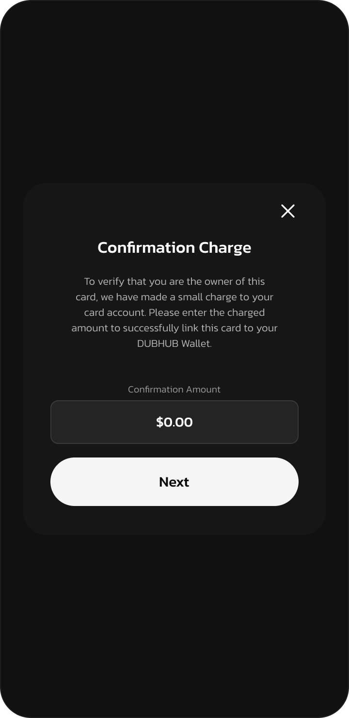 Confirmation charge modal